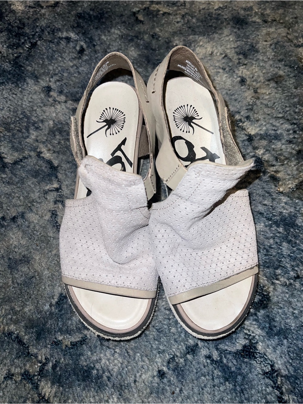 OTBT Light Gray Perforated Slide Sandals - Women